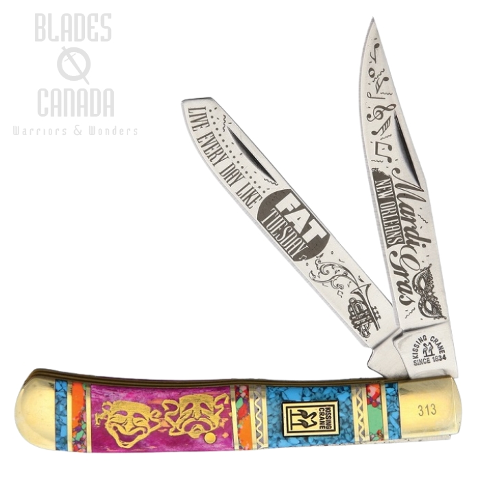 Kissing Crane Knives Mardi Gras Trapper, KC5565